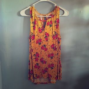 NWOT ModCloth Mustard Flower Keyhole Tank Size XL